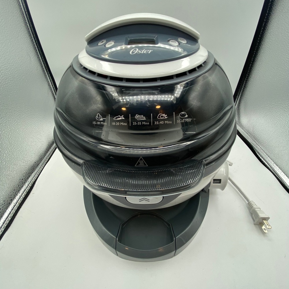 Oster CKSTAF-TECO DuraCeramic Air Fryer White Gray 1300W Dual Heat Tilt Motion
